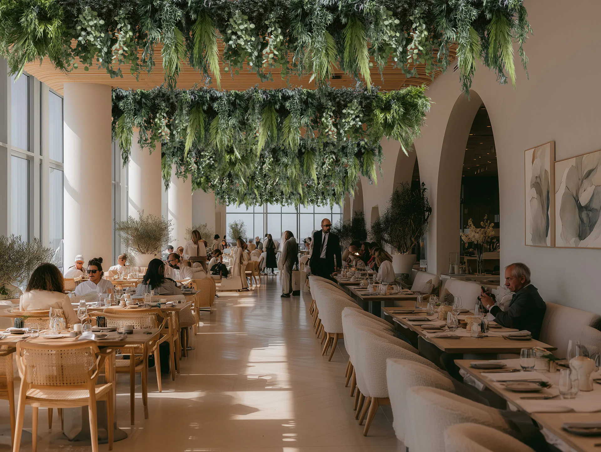 Hanging Garden Restaurant Hängende Begrünung — Deckenbegrünung von MOOSMOOS